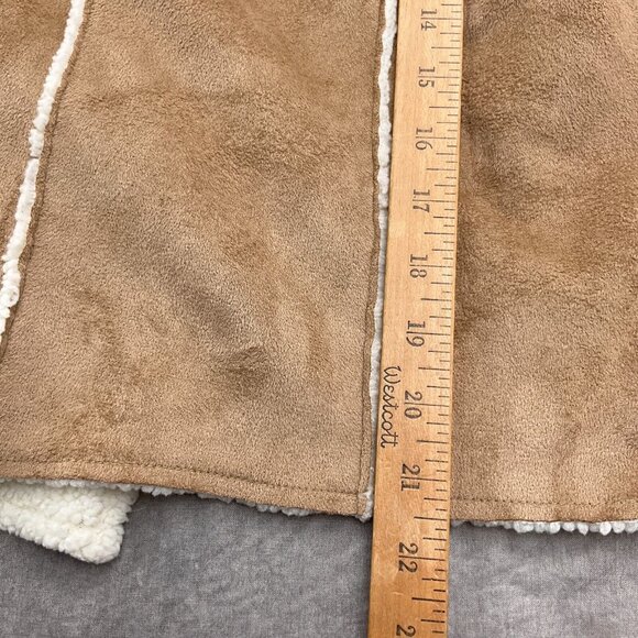 Panhandle Powder River Vest Women Large 44" Brown Ivory Sherpa‎ Open Casual - Picture 10 of 11